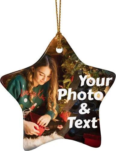 Adornos de Navidad personalizados, adorno con foto personalizada, nuestro primer árbol de Navidad colgante 2024, decoración regalo para Navidad