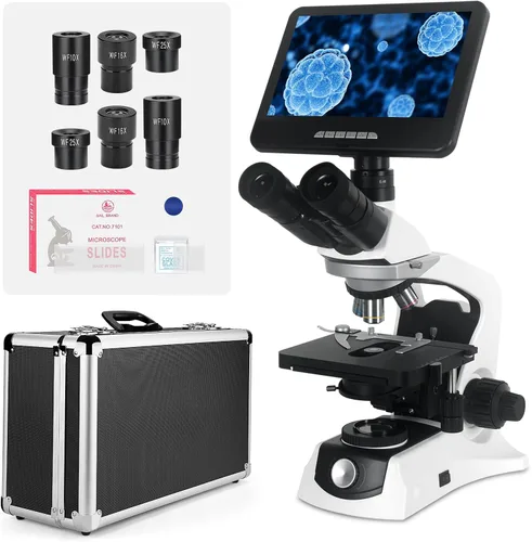 Vista 7 de Infinity-Corrected Polarizing Metallurgical EPI Reflected Illumination Vabiooth Trinocular Microscope 50X-500X Mag, cámara 4K con software