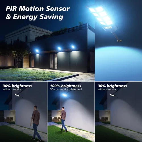 Vista 5 de WYWNA Luces Solares para Exteriores, Luces LED Solares para Exteriores Impermeables de 6000K, Luces de Inundación Solares para Exteriores con Sensor