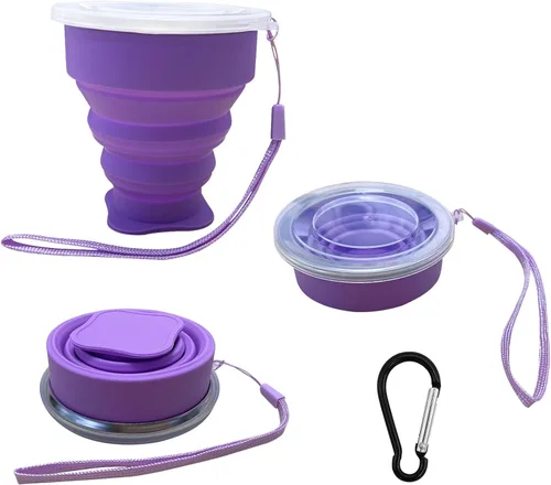 Vista 10 de Collapsible Cup - Silicone Foldable Cup-Expandable Folding Drinking Cup -Reusable Portable Mugs Cup For Travel, Camping, Hiking, Survival, Car