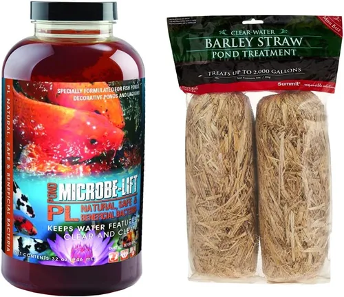 MICROBE-LIFT PL - Limpiador de jardín de bacterias y agua al aire libre, seguro para peces Koi vivos, vida vegetal y decoración (32 onzas) y Summit