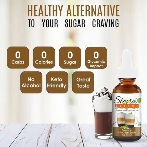 Vista 3 de Stevia Drops Irish Cream, English Toffee & Vanilla Stevia Select Keto Coffee - Paquete de sabores de stevia sin azúcar (3)