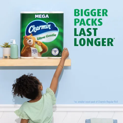 Vista 4 de Charmin Papel higiénico ultra suave, 9 megarrollos, 231 hojas por rollo