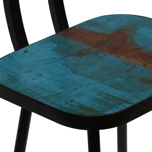 Vista 6 de sillas de bar, taburetes de bar, taburetes de bar, mesa de bar, sillas para barra de cocina, taburetes de bar 2 piezas sólido recuperado taburete