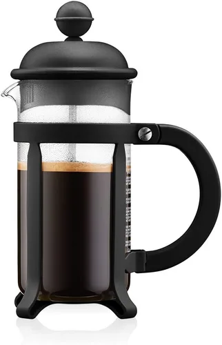 Bodum Cafetera de prensa francesa Java de 12 onzas, vidrio de borosilicato de alta temperatura, color negro - Hecho en Portugal