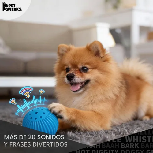 Vista 5 de Pet Qwerks Animal Sounds Babble Ball - Juguete interactivo para masticar para perros, tamaño grande