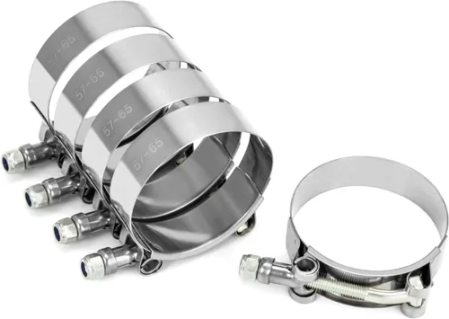 Vista 5 de QWORK Abrazadera de manguera de acero inoxidable con perno en T de 2 pulgadas, rango de trabajo de 2.283 in a 2.559 in para manguera de 2 pulgadas
