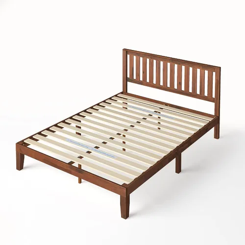 Vista 12 de Zinus cama con plataforma de madera maciza con cabecero de 12 pulgadas / Sin necesidad de resorte de caja / Soporte con listón de madera / Acabado