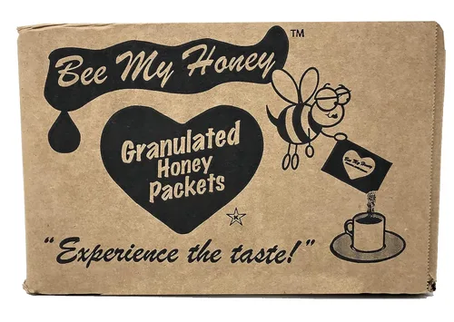 Vista 3 de Bee My Honey - Paquetes de miel granulada pura, 300 paquetes individuales