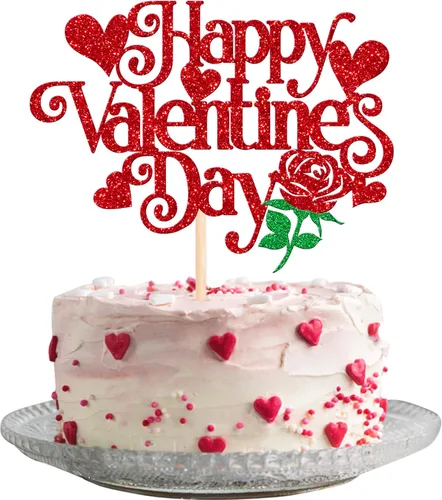 Vista 9 de Paquete de 24 adornos para cupcakes para el día de San Valentín con purpurina de corazón dulce para pies de bebé, decoración de cupcakes para el día
