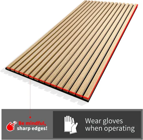 Vista 8 de Art3d - Paneles acústicos de listones de madera para decoración elegante y reducción de ruido, panel texturizado 3D para techo y pared, 4 piezas