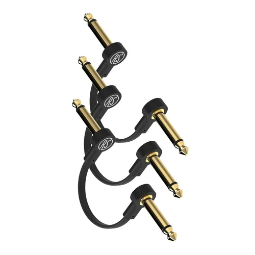 Rock Stock Cables de Parche Planos para Guitarra (Paquete de 3) - 2 Pulgadas Forma de C Ultra-Delgados Cables de Parche para Pedal de Guitarra de