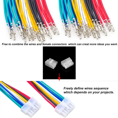 Vista 4 de Molex 5557 - Kit de conectores de extensión macho y hembra de 0.165 in con cables preprensados prémium de 20 AWG, Molex Mini-Fit Jr de doble fila