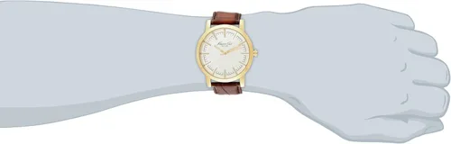Vista 2 de Kenneth Cole New York KC8043 Reloj dorado con correa de cuero marrón para hombre