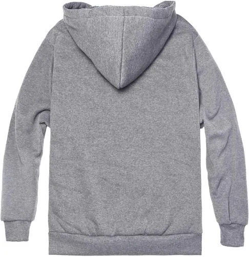Vista 4 de Gary Com - Sudadera de sherpa pesada con capucha para hombre, forro de vellón grueso, con cremallera completa, cálida chaqueta de trabajo