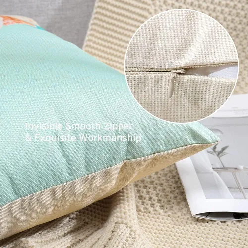 Vista 8 de OTOSTAR Fundas de almohada impermeables para exteriores de 16 x 16 pulgadas, fundas decorativas para cojín de jardín, cuadradas, fundas decorativas