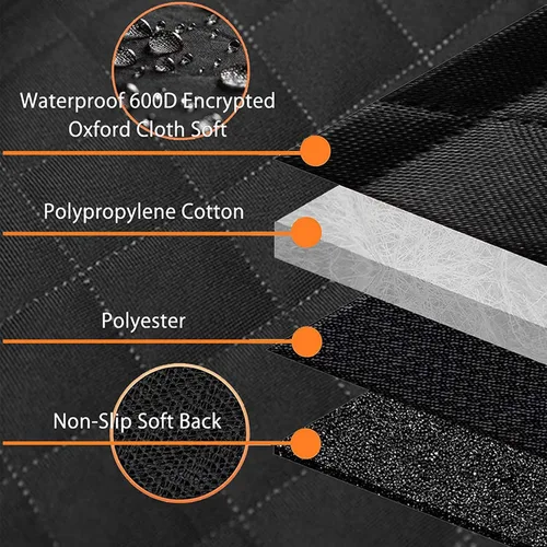Vista 5 de Funda de asiento de automóvil para perros, 100% impermeable, protector de asiento de automóvil para perro, hamaca antideslizante para automóvil
