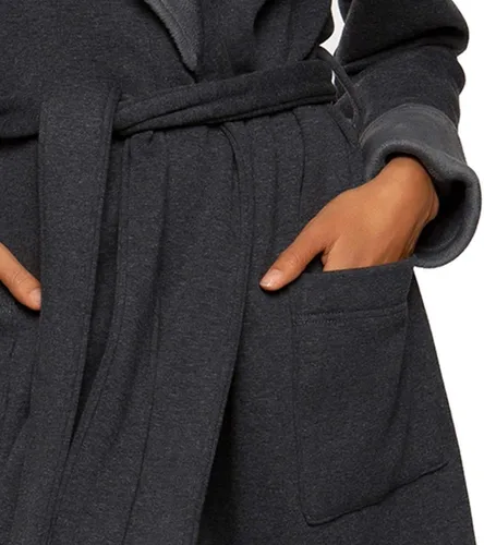 Vista 3 de Kirkland Signature Bata con forro polar para mujer Gris