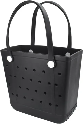 Bolsa de playa pequeña, bolsa de playa de goma, impermeable, lavable, duradera, abierta para playa, barco, piscina, deportes