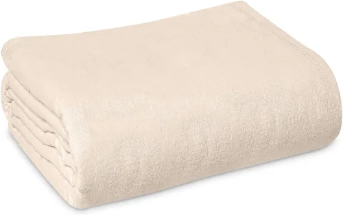 Linteum - Manta de baño para pacientes hospitalarios mezclados de algodón textil, manta individual ligera, térmica, 70 x 90 pulgadas, 1.4 libras,