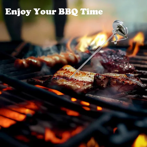 Vista 7 de Termómetro para freír dulces con clip para olla, termómetros de carne de lectura instantánea para asar a la parrilla, termómetro de esfera larga