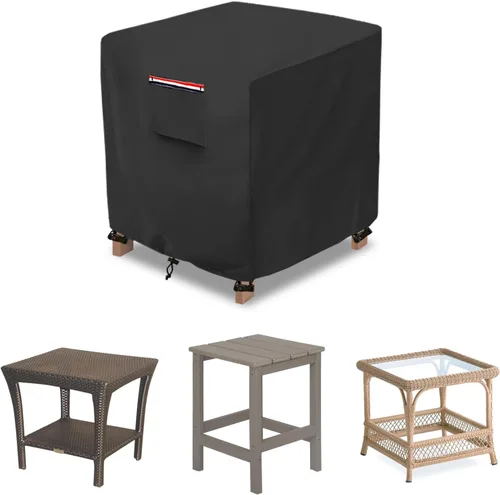 Vista 26 de okcool Funda para mesa de centro para exteriores, impermeable, rectangular, para mesa auxiliar pequeña, 48 x 28 x 16 pulgadas, fundas rectangulares