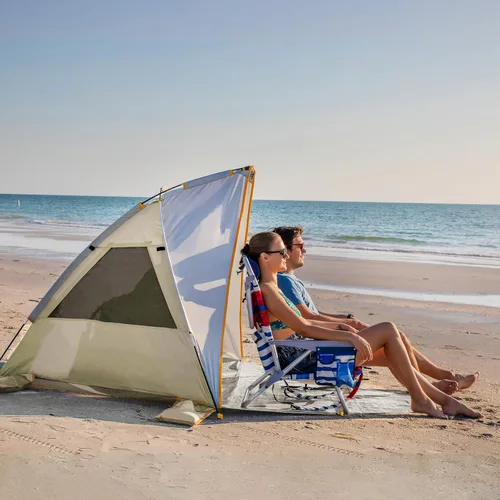 Vista 17 de WolfWise Tienda de campaña de playa UPF 50+ parasol para toldo, color verde menta, XL