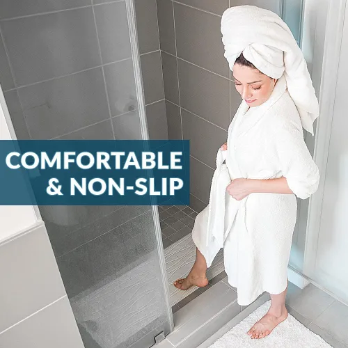 Vista 4 de ComfiLife Bath Mat for Bathroom Tub and Shower – Non Slip Extra Large Bathtub Mat with Drain Holes & Suction Cups – Machine Washable Rubber Mats to