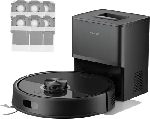 roborock Q7 M5+ Robot Aspirador y Trapeador Negro con 6 Bolsas Desechables para el Polvo