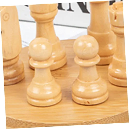 Vista 6 de TOYANDONA 50 piezas de ajedrez de madera, piezas de ajedrez de madera, piezas de ajedrez de madera sin terminar, rompecabezas de madera, juguetes