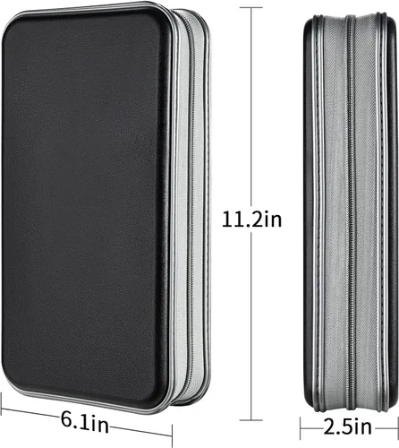 Vista 7 de LIOVODE Funda para DVD, estuche portátil para CD de capacidad para 96, soporte de almacenamiento de plástico duro para DVD, CD, cartera, organizador