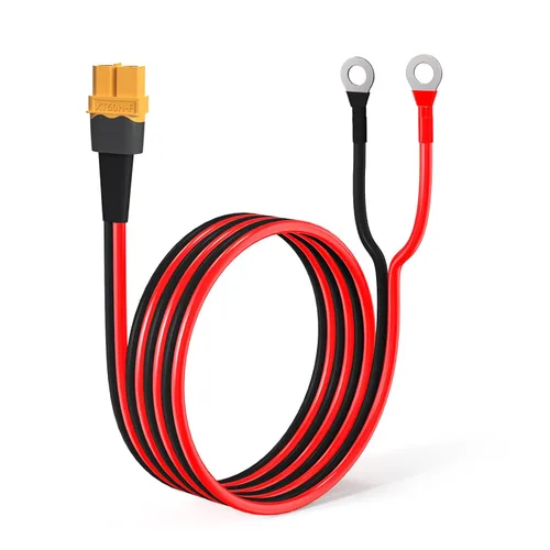 Vista 9 de ELFCULB Cable Terminal XT60 a Anillo O, Cable Conector Hembra XT60 de 10AWG a Anillo O con Cable Puro Estañado para Batería RC Solar Estación