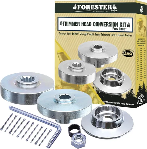Vista 8 de Kit de conversión para cortasetos FORESTER con cuchilla de 20.3 cm para desbrozadora, gafas de seguridad, tapones para los oídos, guantes, arnés