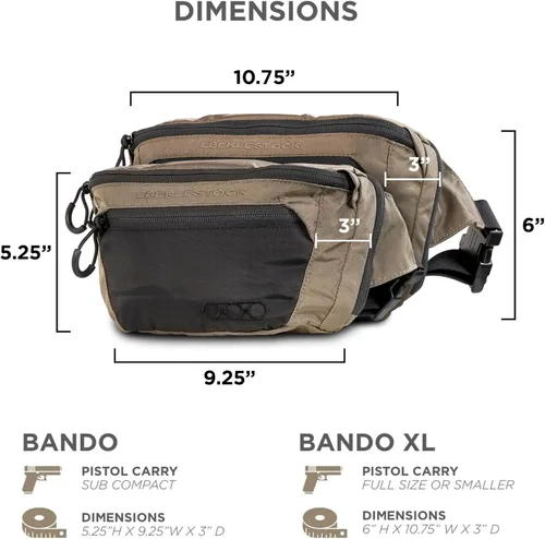 Vista 2 de Eberlestock Bando Bag - Tactical Men's Fanny Pack w/Adjustable Waist Belt, Zippered Pockets, Compact Lightweight Belt Bag