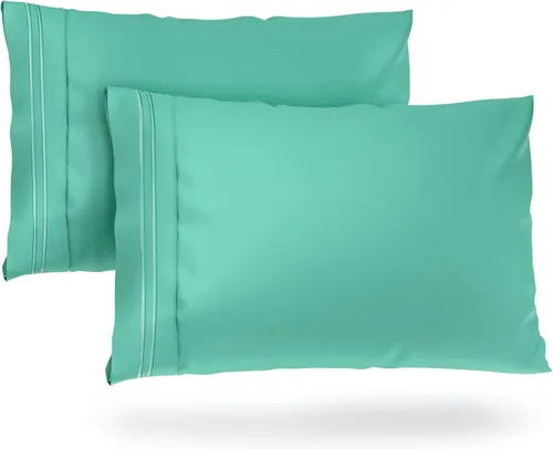 Cosy House Collection 1500 Series - Fundas de almohada para todos los días - Esenciales para dormitorio principal - Calidad de hotel de lujo - Verde