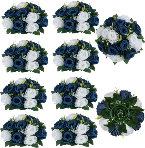 Vista 53 de BLOSMON Bolas de Flores para Bodas, Centros de Mesa de Rosas, 2 Piezas, Flores Artificiales Negras, Bolas Florales Colgantes, Decoración de Arreglos