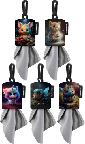 Vista 16 de SPUDZ Paquete variado clásico Tres toallas de microfibra de 10 x 10 pulgadas con bolsas de neopreno Paños de limpieza de microfibra premium