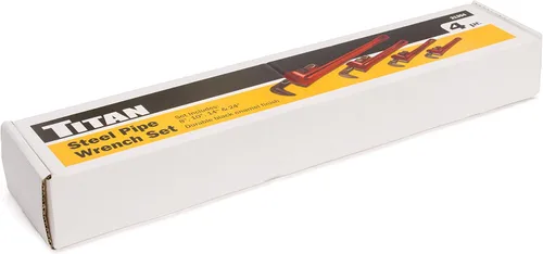 Vista 2 de Titan 21304 Juego de llaves de tubo recto de 4 piezas para servicio pesado