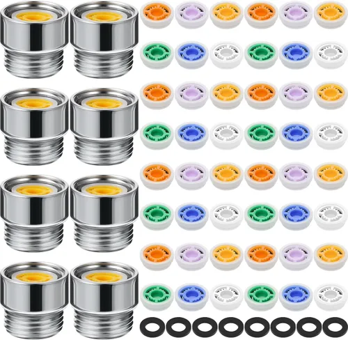 Vista 8 de Honoson 1 juego de limitador de flujo de ducha 1/2 pulgada válvula de control de restrictor de flujo para cabezal de ducha y mano fijo