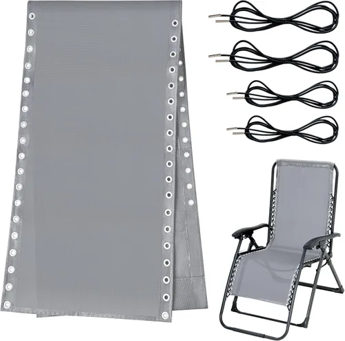 Vista 12 de Tela de repuesto para silla de gravedad cero con kit de cordón elástico, paño de reparación de 53 cm de ancho con cordón de repuesto para sillas