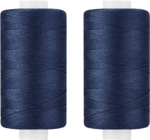 Vista 19 de Simthread - Hilo multiusos de poliéster 400 yardas cada uno (1 blanco y 1 negro)