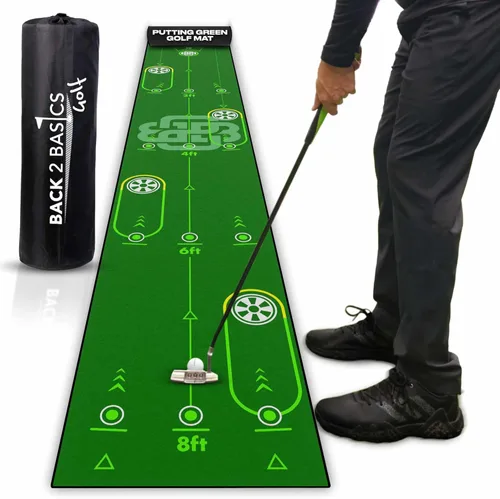 Vista 7 de Back 2 Basics Tapete de Putting de Golf de 10 pies - Green de Putting Interior Premium, Putting de Golf Realista para Entrenamiento - Tapete