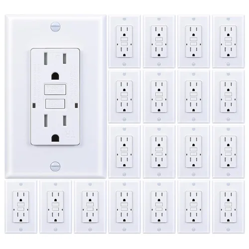 Vista 11 de 3GRACE - Salida GFCI de 15 amperios, receptáculo GFI resistente a manipulaciones con indicador LED, interruptor de circuito de fallo a tierra