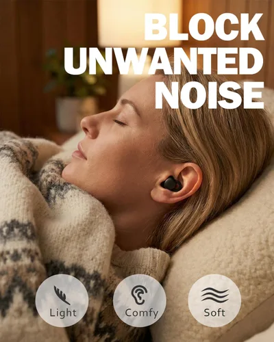 Vista 2 de Auriculares para dormir con micrófono TWS Bluetooth para dormir, IPX6, impermeables, bloquean el ruido, ligeros, cómodos y pequeños auriculares