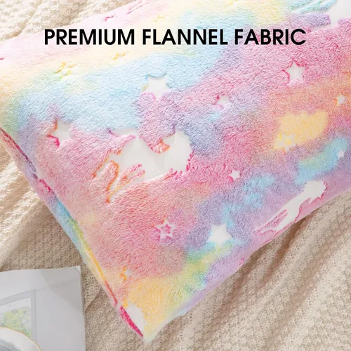 Vista 6 de HOMBYS Funda de almohada corporal que brilla en la oscuridad de 21 x 54 pulgadas, funda de almohada de cama de terciopelo suave y esponjosa, funda