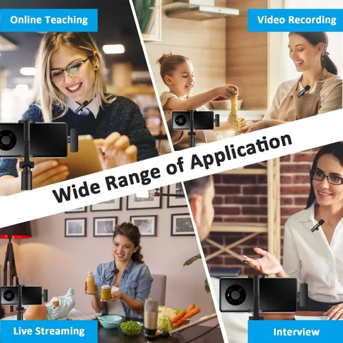 Vista 7 de MAYBESTA Micrófono de solapa inalámbrico Lavalier para iPhone, teléfono Android, portátil, mini micrófono Bluetooth con interfaz USB C para YouTube