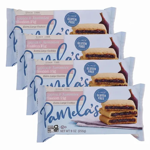 Pamela's Products Galletas Figgies y Jammies sin gluten, higo misión, 9 onzas (paquete de 4)