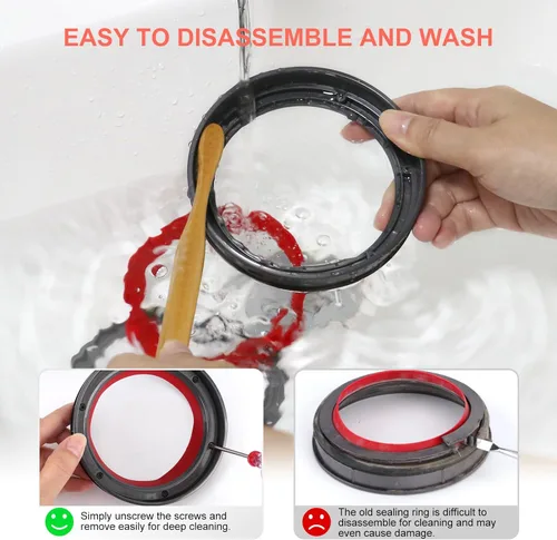 Vista 6 de Anillo de sellado de cubo de polvo SV16 SV29 mejorado compatible con Dyson Outsize Canister pieza de repuesto, compatible con accesorios de anillo