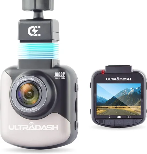 Vista 11 de Dash Cam UltraDash C1 + paquete de tarjeta micro SD de alta resistencia de 64 GB, soporte de carga magnética, sensor de imagen nocturna HDR de alta