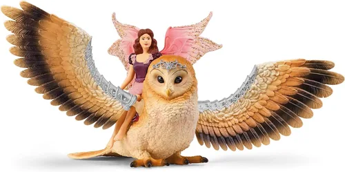Schleich bayala - Juego de hada voladora con búho glamoroso, encantador hada mágica y búho de mascota, juguete imaginativo para niños, niñas y